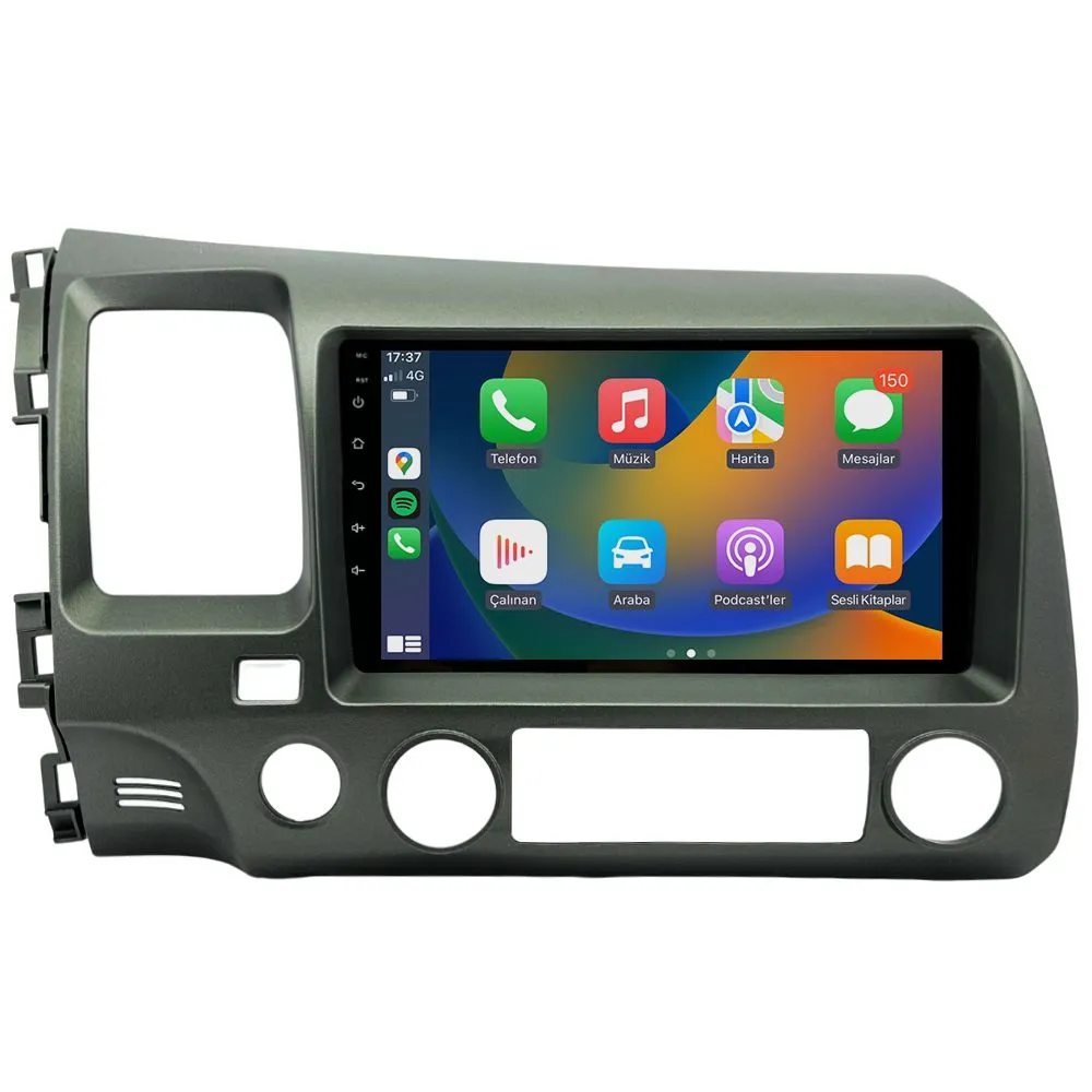 Honda Civic FD-6 2007-12 9" Android Auto Apple CarPlay multimedya sistemi - Sultanbeyli Pendik Kartal montaj